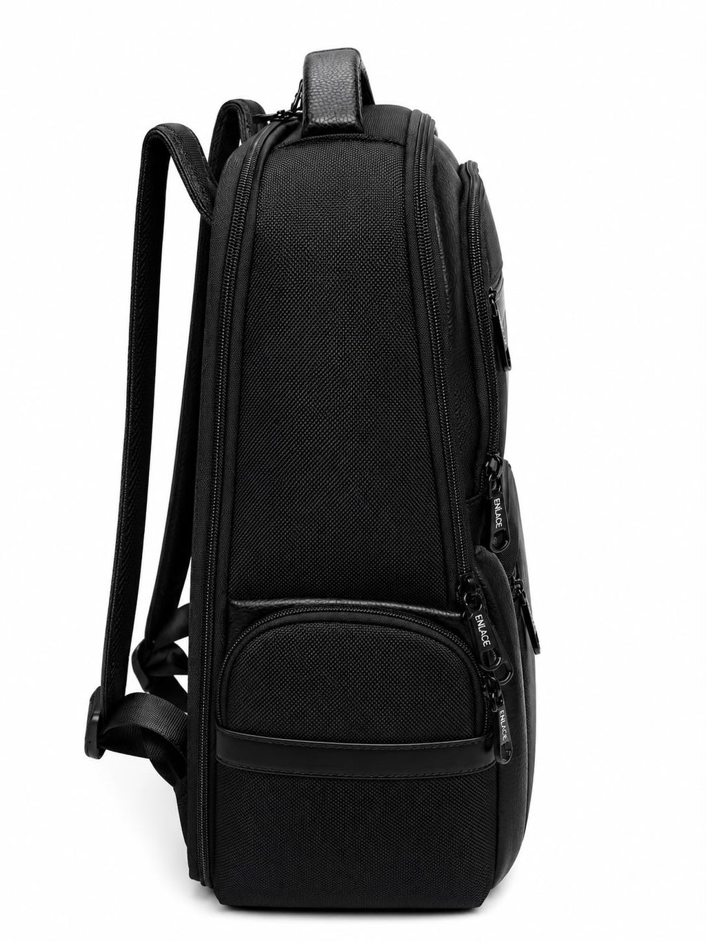 Mochila de Nylon con detalles en cuero - #5088